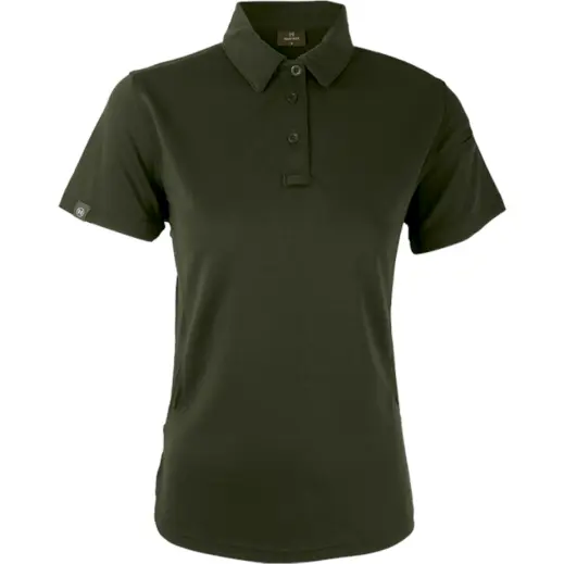 Ladies Heritage Ventilated Quick Dry Golfer Olive Front